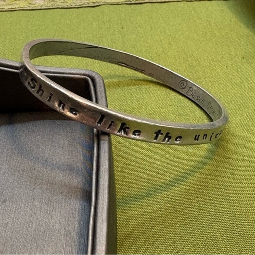 Pewter Inspirational Bangle Bracelet